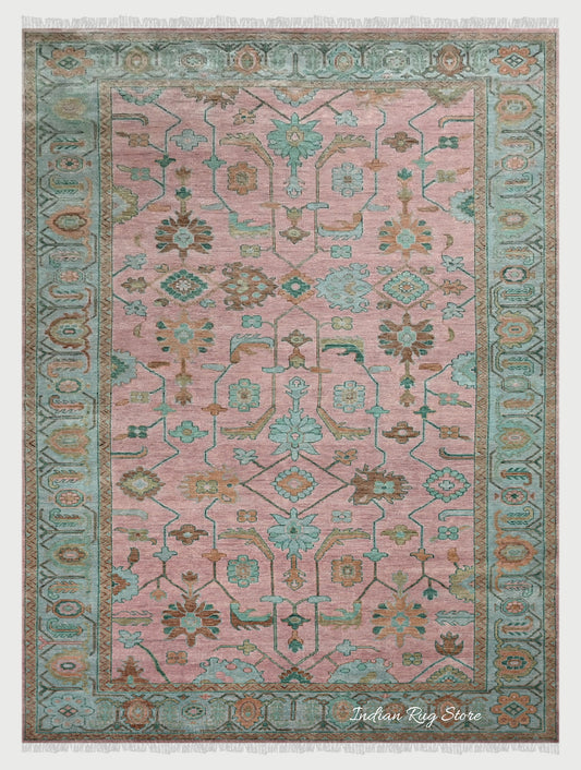 Hand Knotted Modern Oushak Large Area Wool Rug