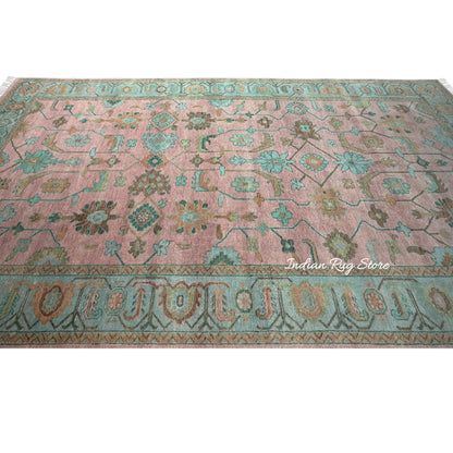 Hand Knotted Modern Oushak Large Area Wool Rug