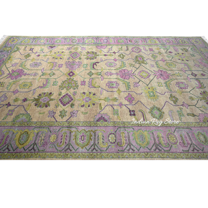 Hand Knotted Modern Oushak Large Area Wool Rug