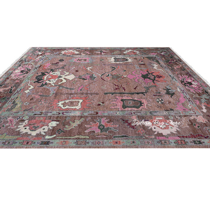 Modern Oushak Hand Knotted Wool Rug For Living Room