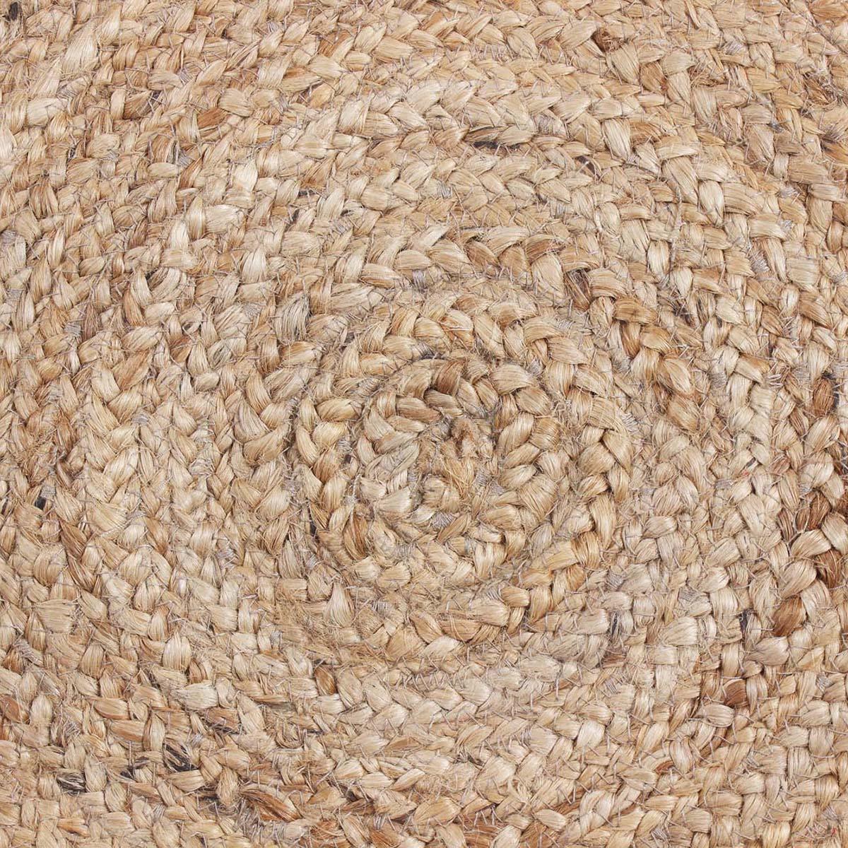 Hand Braided Home Decor Beige White Geometric Jute Rug - Indian Rug Store