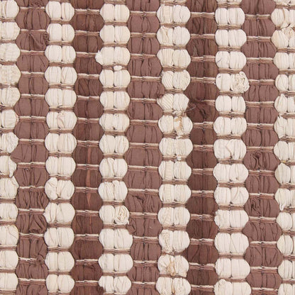 Hand Braided Living Room Brown White Geometric Cotton Rug - Indian Rug Store