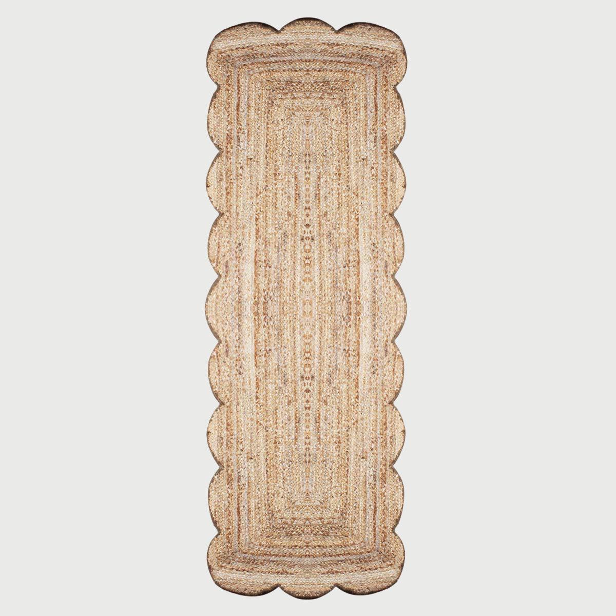 Hand Braided Enterance Solid Beige Jute Rug - Indian Rug Store