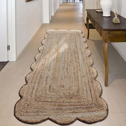 Hand Braided Enterance Solid Beige Jute Rug - Indian Rug Store