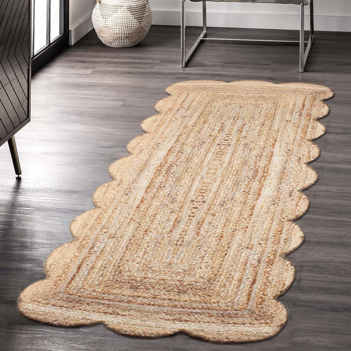 Hand Braided Enterance Solid Beige Jute Rug - Indian Rug Store