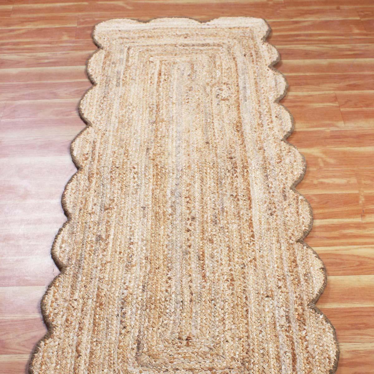 Hand Braided Enterance Solid Beige Jute Rug - Indian Rug Store