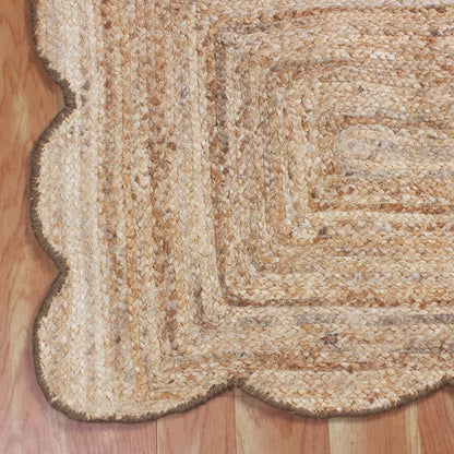 Hand Braided Enterance Solid Beige Jute Rug - Indian Rug Store