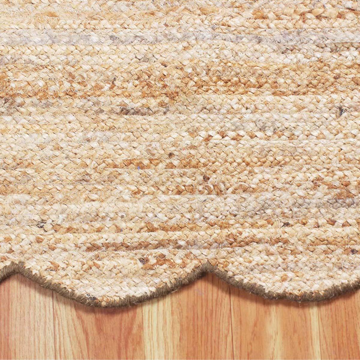 Hand Braided Enterance Solid Beige Jute Rug - Indian Rug Store