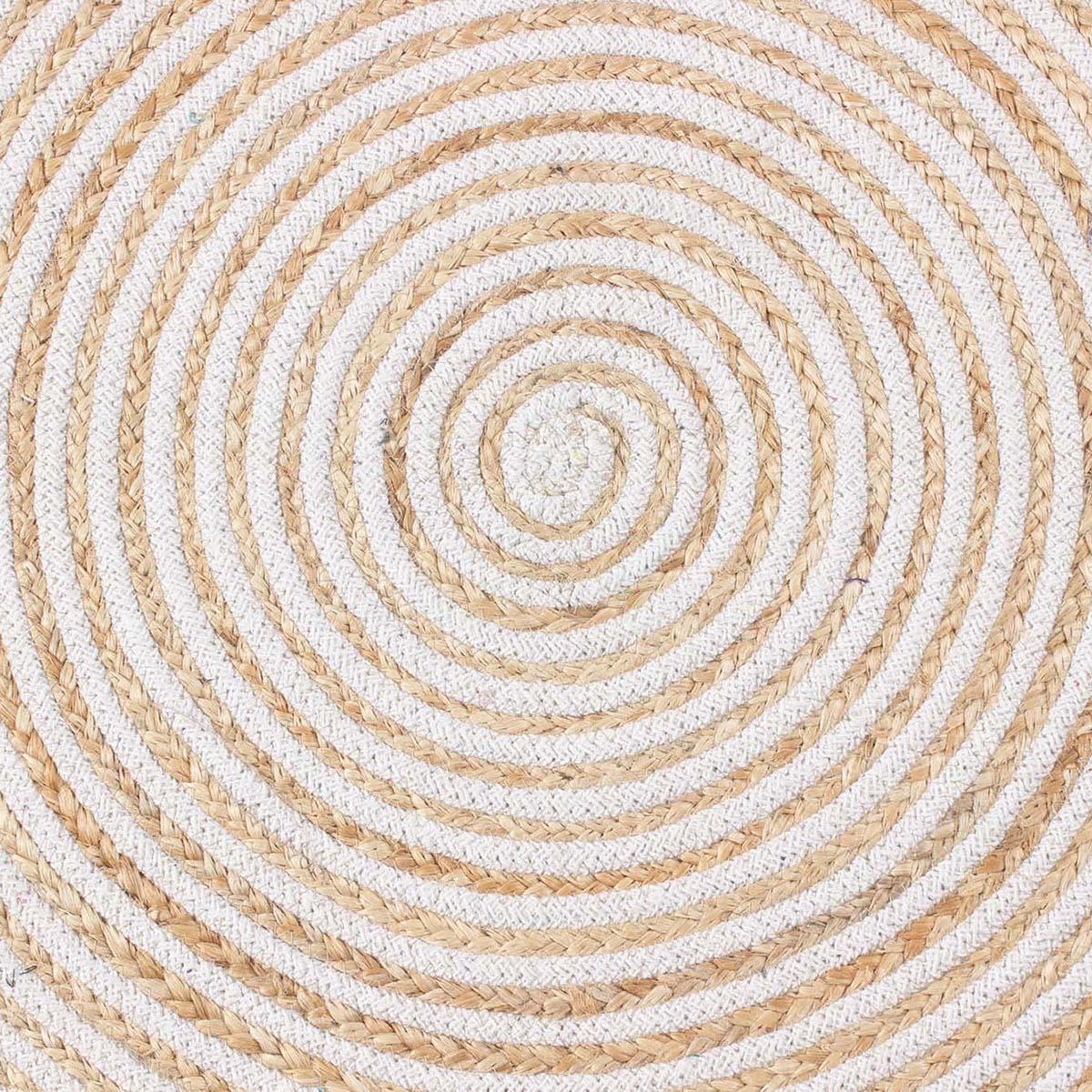 Hand Braided Kitchen Beige Geometric Cotton Jute Rug - Indian Rug Store