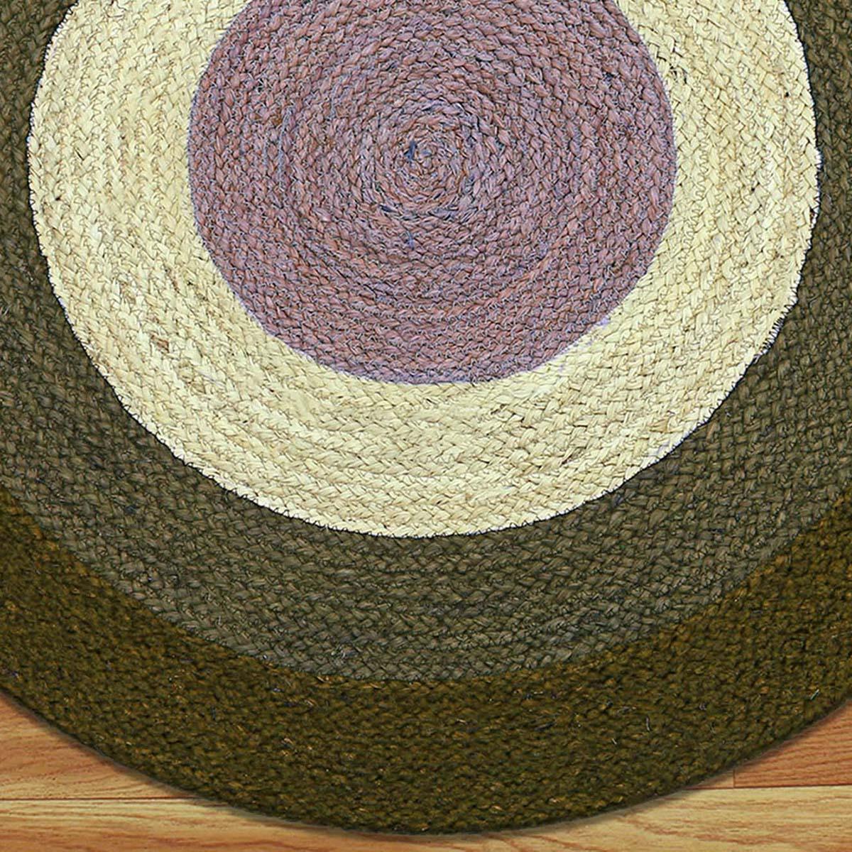 Geometrical Bronze Beige Hand Braided Farmhouse Jute Rug - Indian Rug Store