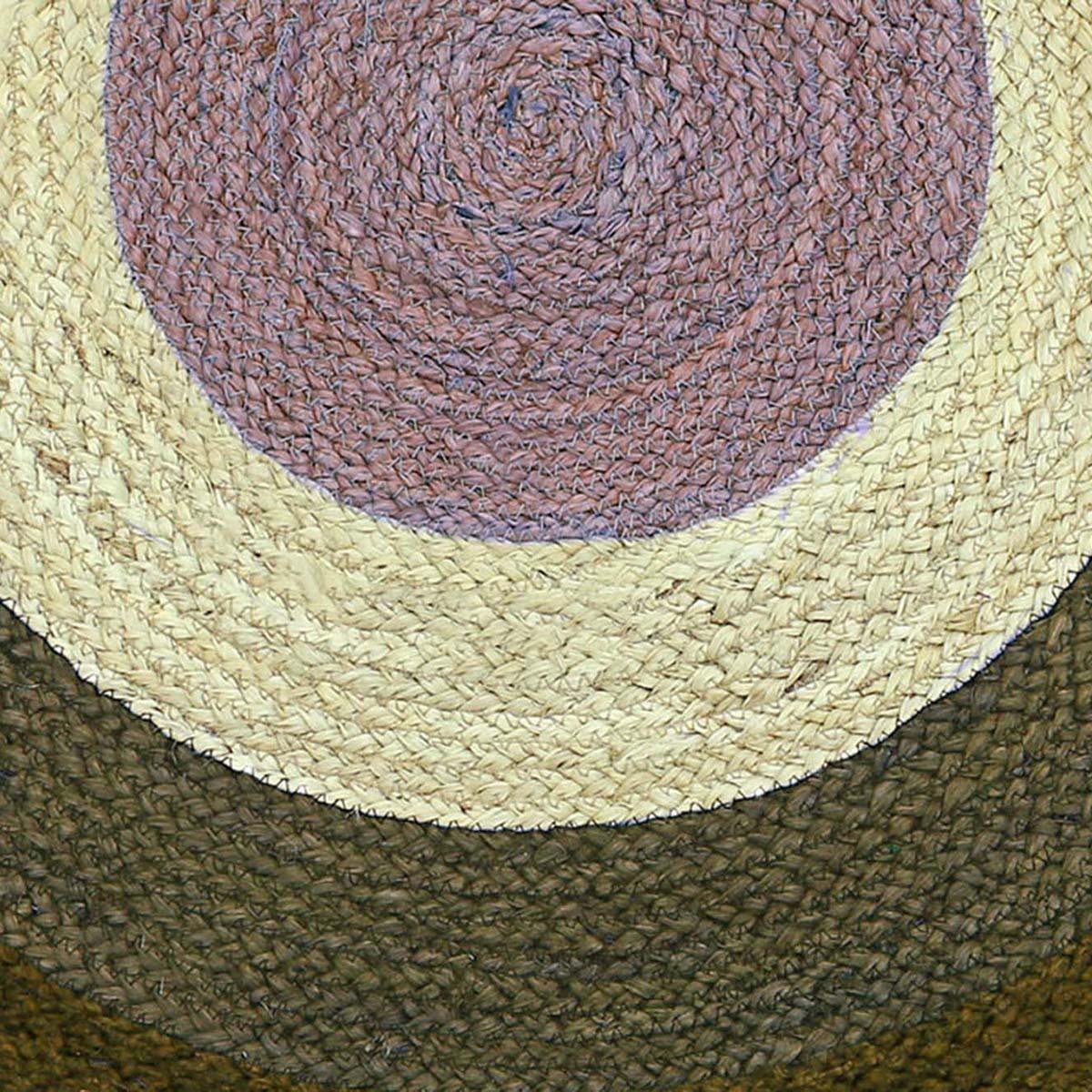 Geometrical Bronze Beige Hand Braided Farmhouse Jute Rug - Indian Rug Store