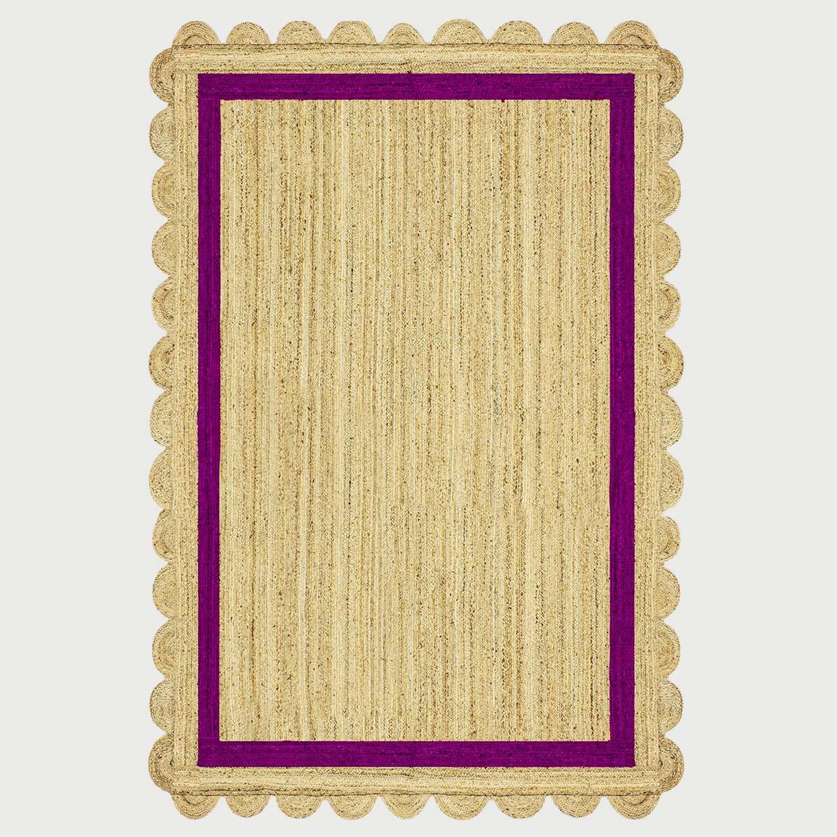 Hand Braded Geometric Beige purple Home Decor Jute Rug - Indian Rug Store