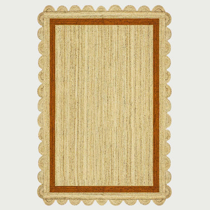 Geometric Hand Braded Beige Brown Farmhouse Jute Rug - Indian Rug Store