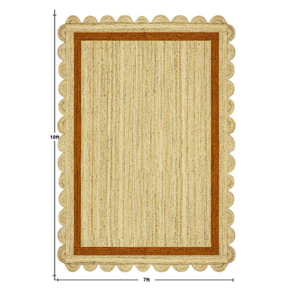 Geometric Hand Braded Beige Brown Farmhouse Jute Rug - Indian Rug Store