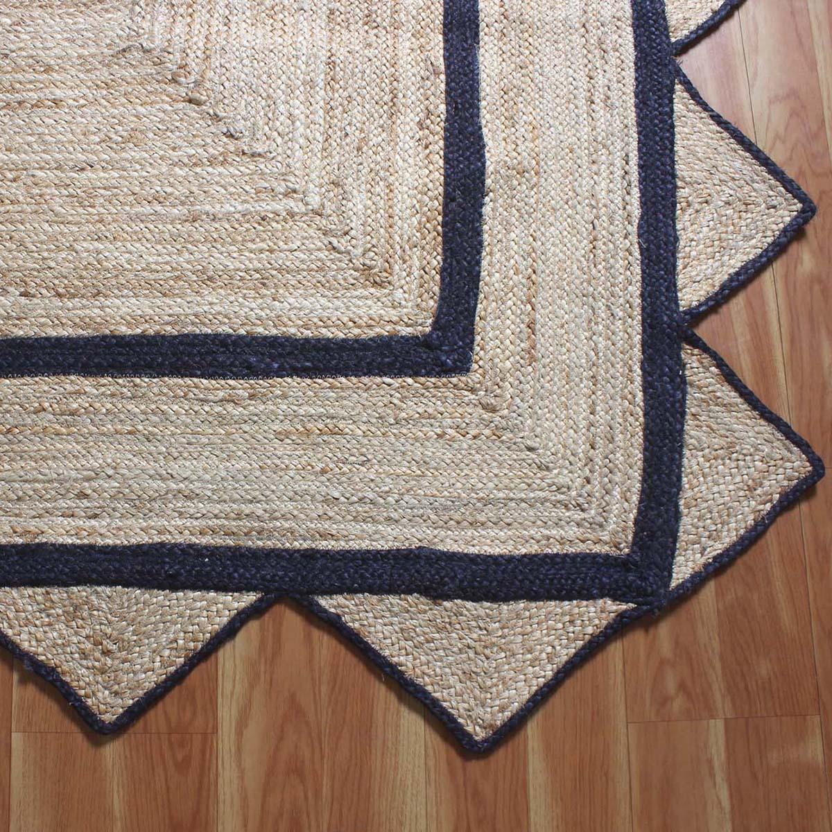 Trendy Gray Beige Hand Braided Farm House Jute Area Rug - Indian Rug Store