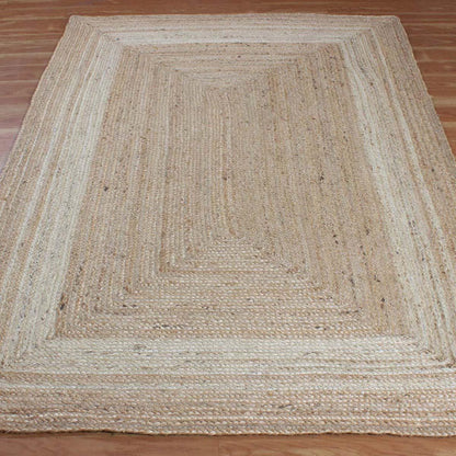 Bordered Hand Braided Beige Entrance Decor Jute Rug - Indian Rug Store