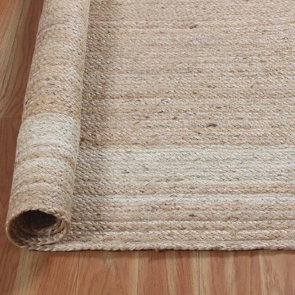 Bordered Hand Braided Beige Entrance Decor Jute Rug - Indian Rug Store