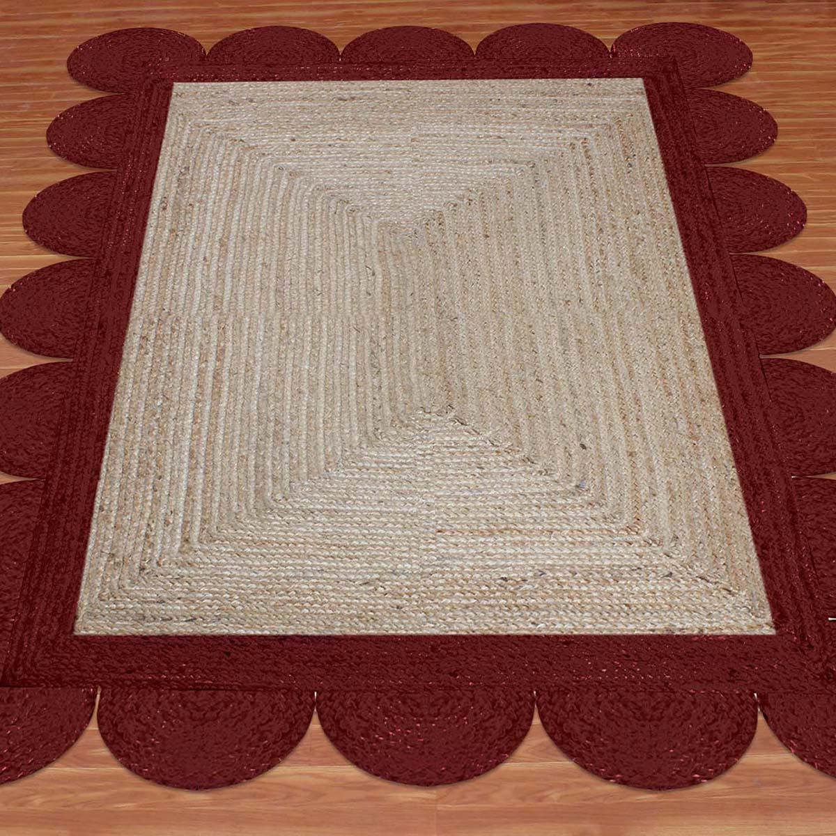 Beige Brown Hand Braided Entrance Decor Jute Rug - Indian Rug Store