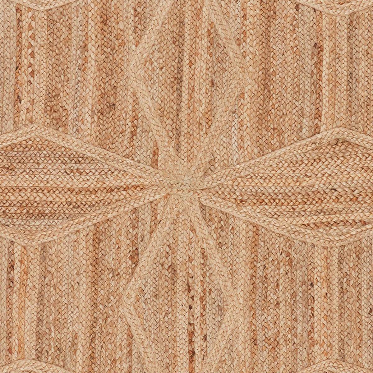 Hand Braided Beige Geometric Outdoor Farmhouse Jute Rugs