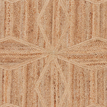 Hand Braided Beige Geometric Outdoor Farmhouse Jute Rugs