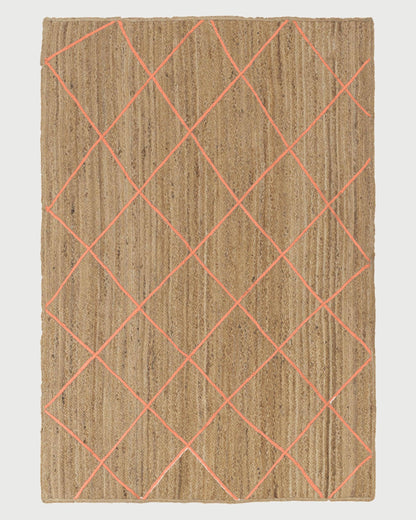 Trendy Hand Braided Orange Home Decor Jute Rugs