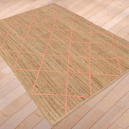 Trendy Hand Braided Orange Home Decor Jute Rugs