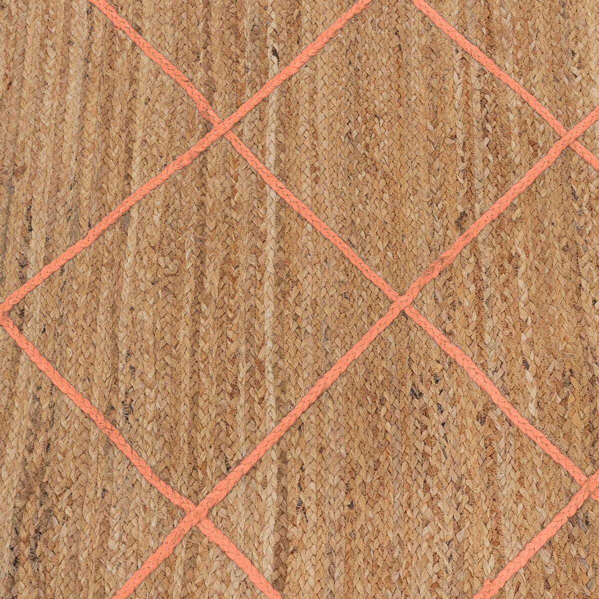 Trendy Hand Braided Orange Home Decor Jute Rugs