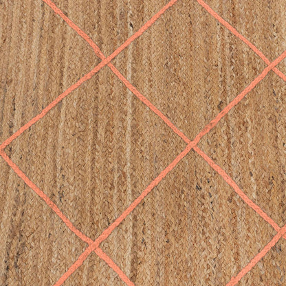 Trendy Hand Braided Orange Home Decor Jute Rugs