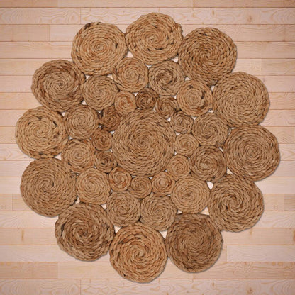 Hand Braided Interior Beige Round Jute Rugs