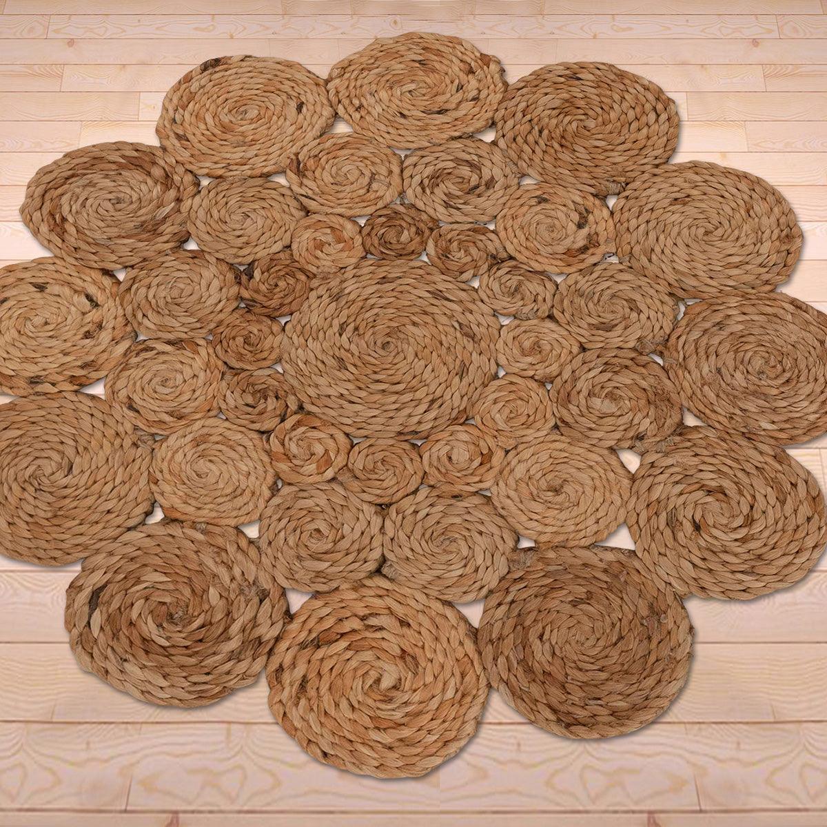 Hand Braided Interior Beige Round Jute Rugs