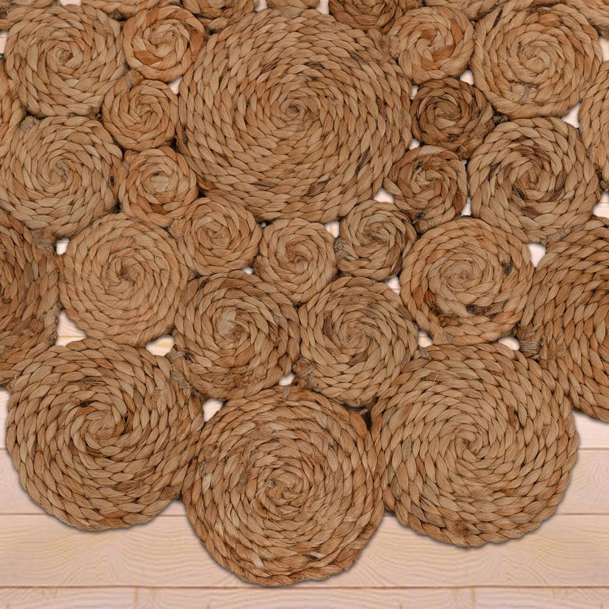 Hand Braided Interior Beige Round Jute Rugs