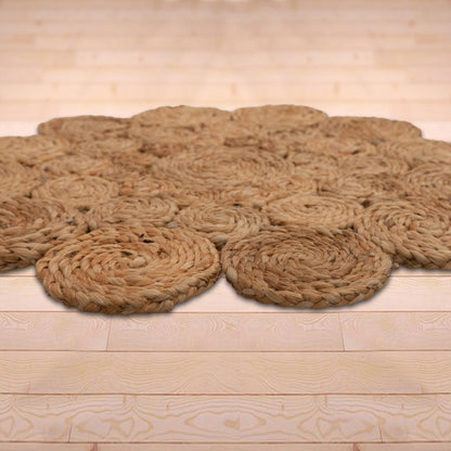 Hand Braided Interior Beige Round Jute Rugs