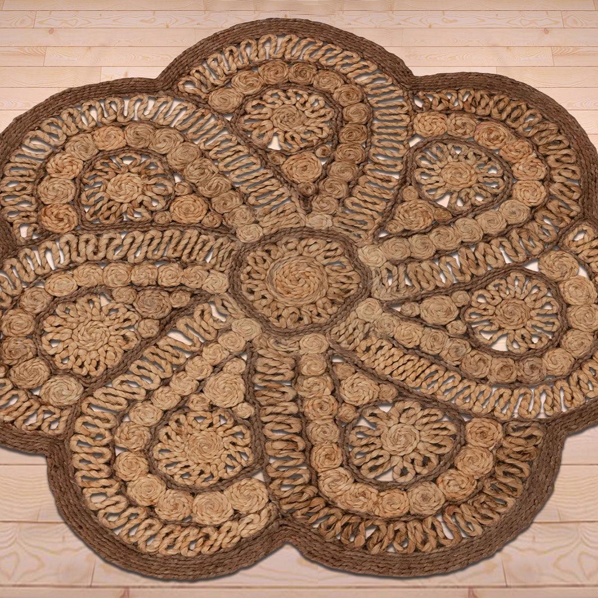 Hand Braided Outdoor Beige Round Jute Rugs Trendy