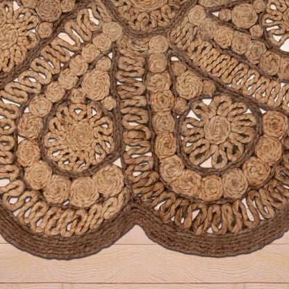 Hand Braided Outdoor Beige Round Jute Rugs Trendy