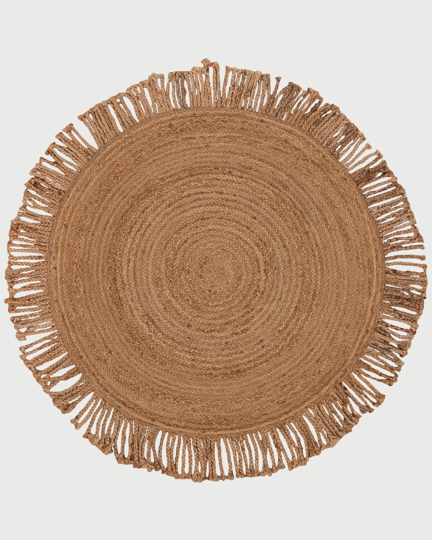 Hand Braided Entrance Beige Round Jute Rug