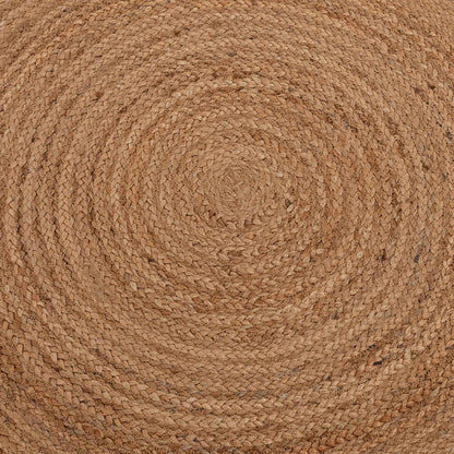 Hand Braided Entrance Beige Round Jute Rug