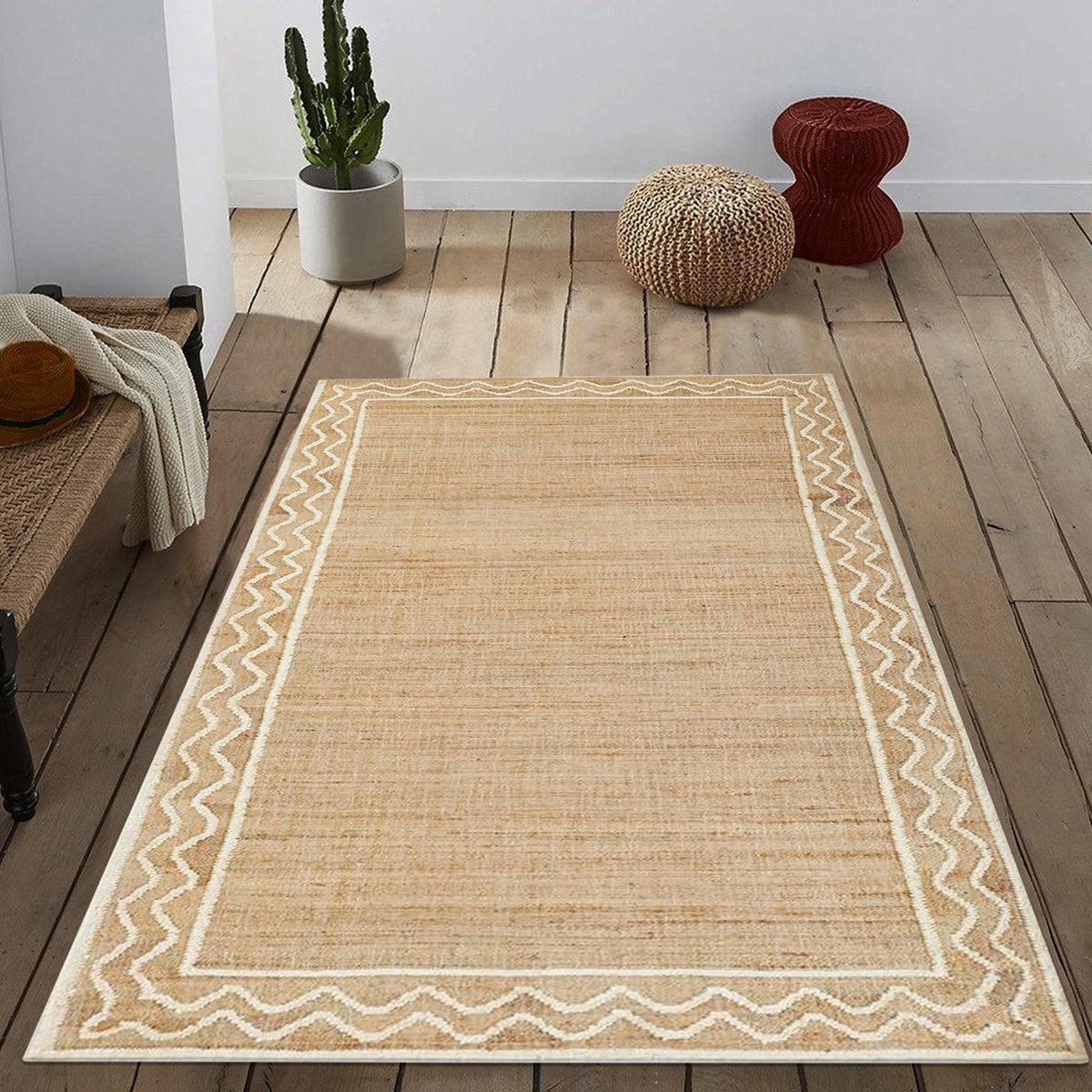 Hand Braided White Attractive Interior Jute Rugs