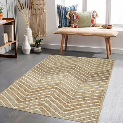 Traditional Hand Braided Beige Interior Jute Rugs