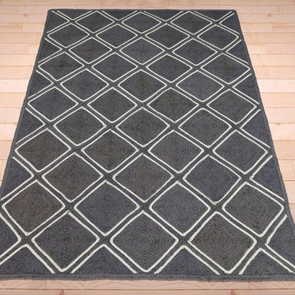 Trendy Hand Braided Black Sea House Jute Rugs