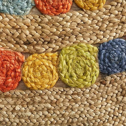 Hand Braided Entrance Multicolor Round Jute Rug