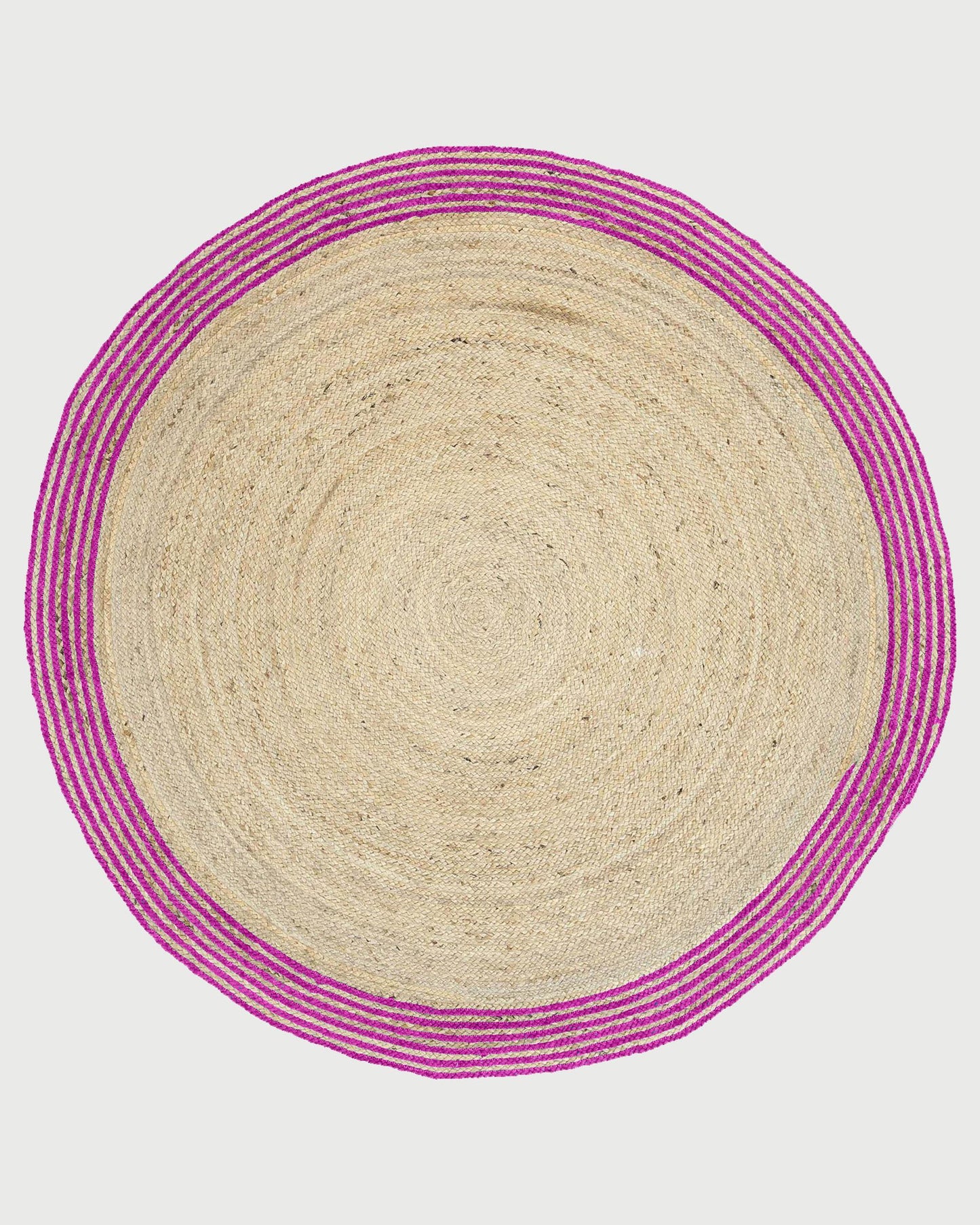 Hand Braided Purple Outdoor Round Jute Rug