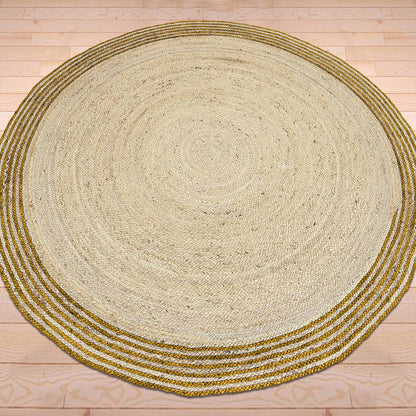 Hand Braided Brown Trendy Sea House Round Jute Rug