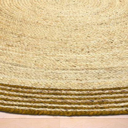 Hand Braided Brown Trendy Sea House Round Jute Rug