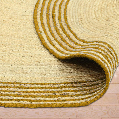 Hand Braided Brown Trendy Sea House Round Jute Rug