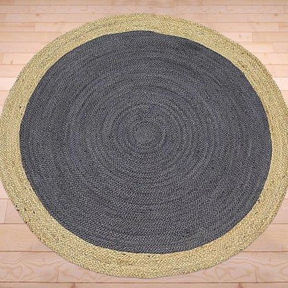 Hand Braided Beige Farm House Round Jute Rug Indoor