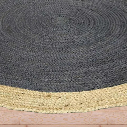 Hand Braided Beige Farm House Round Jute Rug Indoor