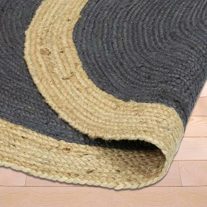 Hand Braided Beige Farm House Round Jute Rug Indoor