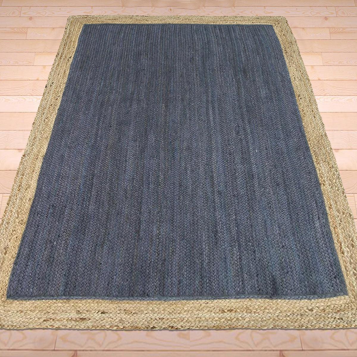 Traditional Hand Braided Black Interior Jute Rugs