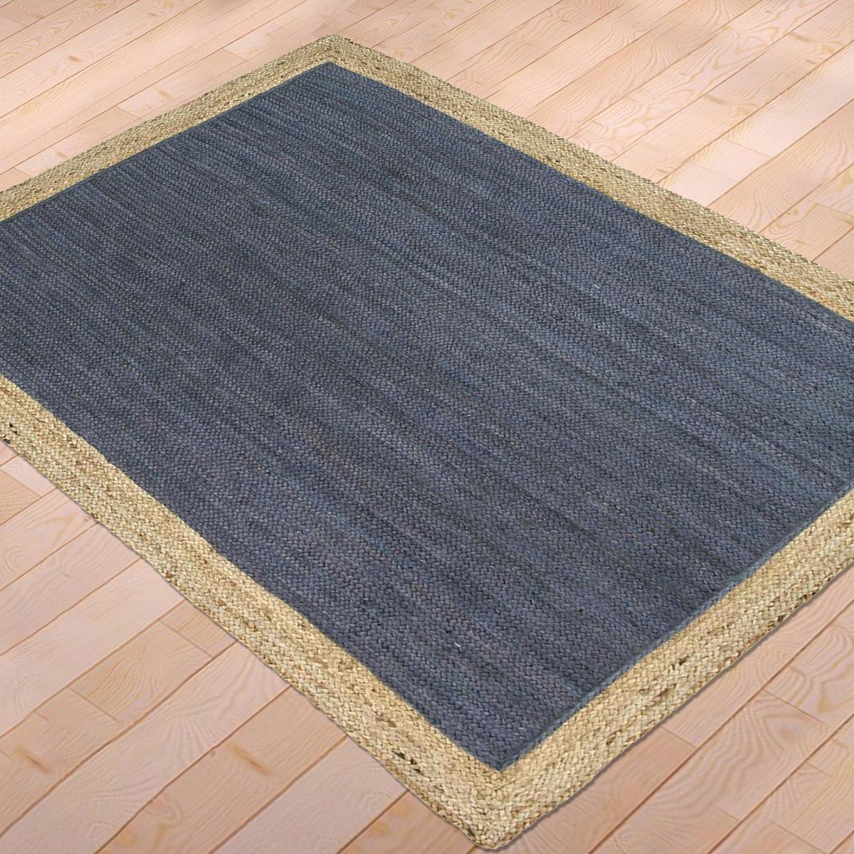 Traditional Hand Braided Black Interior Jute Rugs