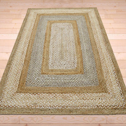 Alfombras de yute trenzadas a mano de estilo oriental en color beige para decorar el hogar